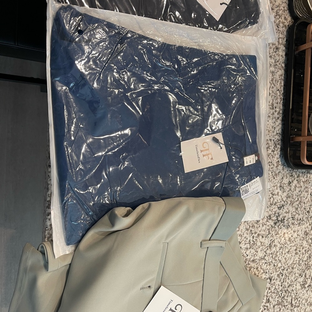 Men's Dress Pants in Navy and Beige